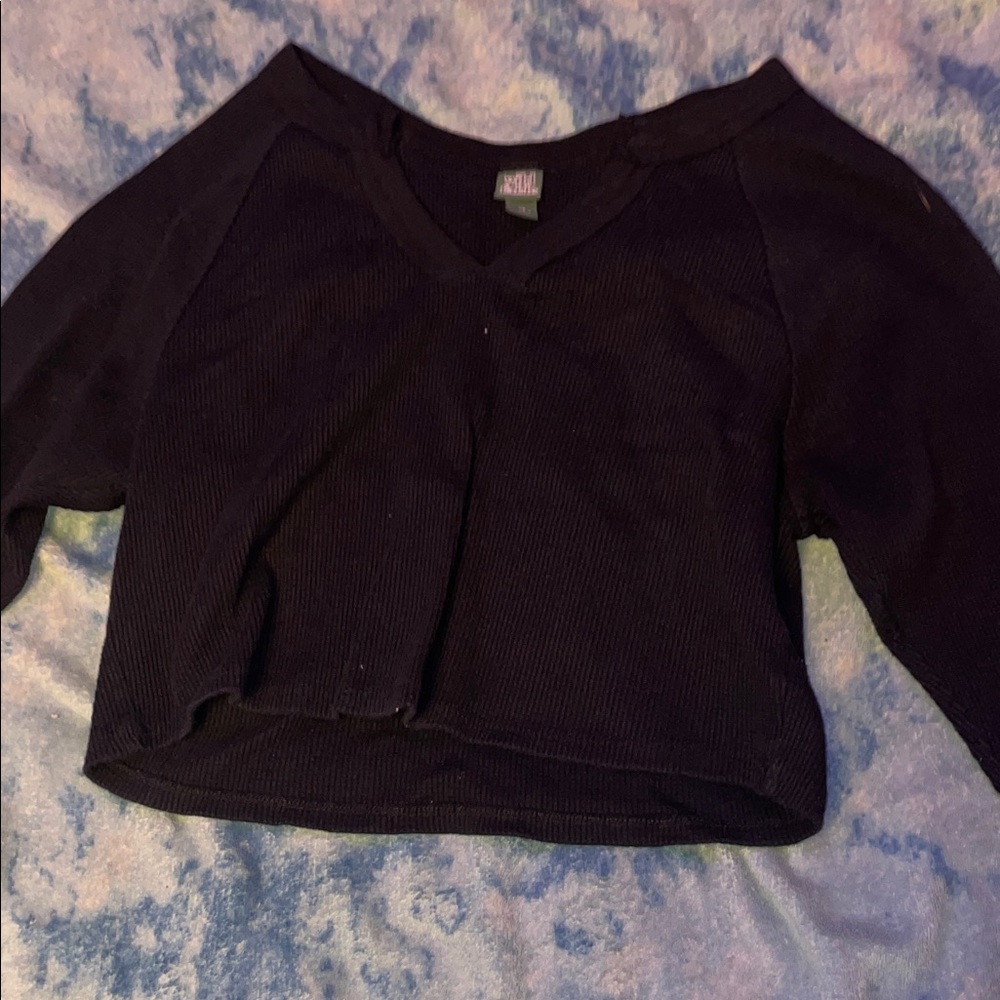 Wild Fable Navy V-Neck Crop Top